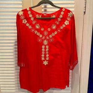 Johnny Was Embroidered Cotton Tunic